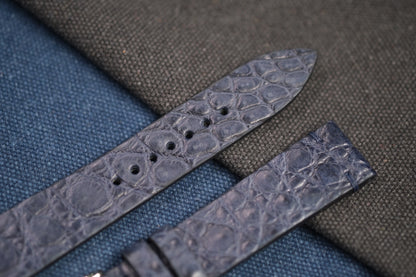 DARK GREY CROCODILE LEATHER WATCH STRAP RD92