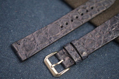 DARK GREY CROCODILE LEATHER WATCH STRAP RD92