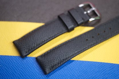 BLACK EPSOM LEATHER WATCH STRAP RD93