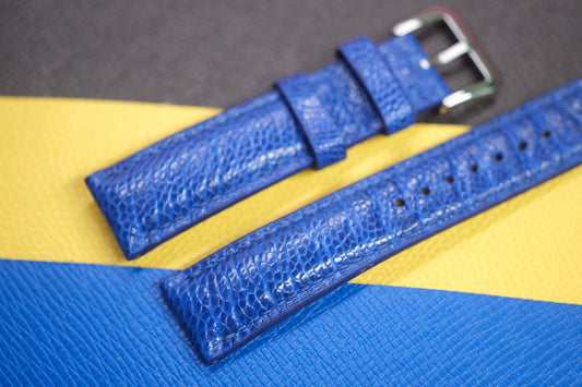 BLUE OSTRICH LEG SKIN LEATHER WATCH STRAP RD95