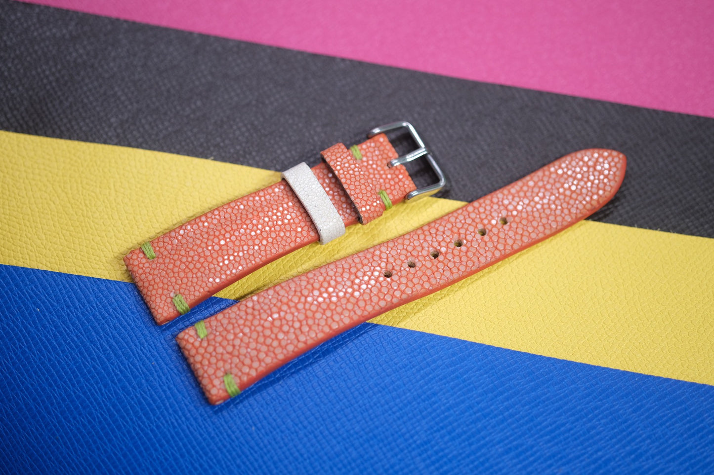 ORANGE STINGRAY LEATHER WATCH STRAP RD98