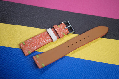 ORANGE STINGRAY LEATHER WATCH STRAP RD98