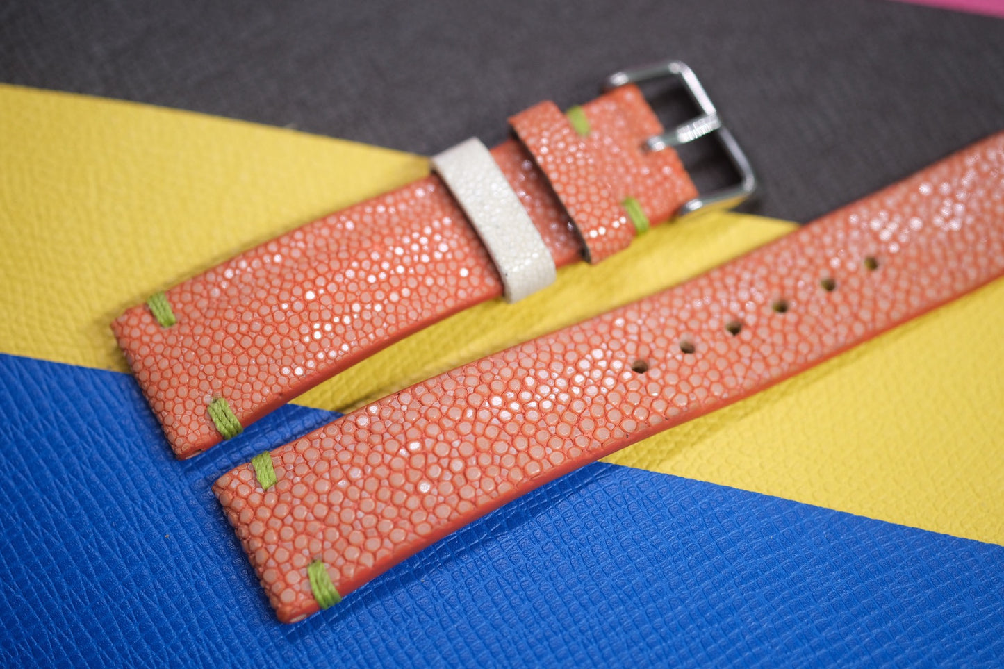 ORANGE STINGRAY LEATHER WATCH STRAP RD98