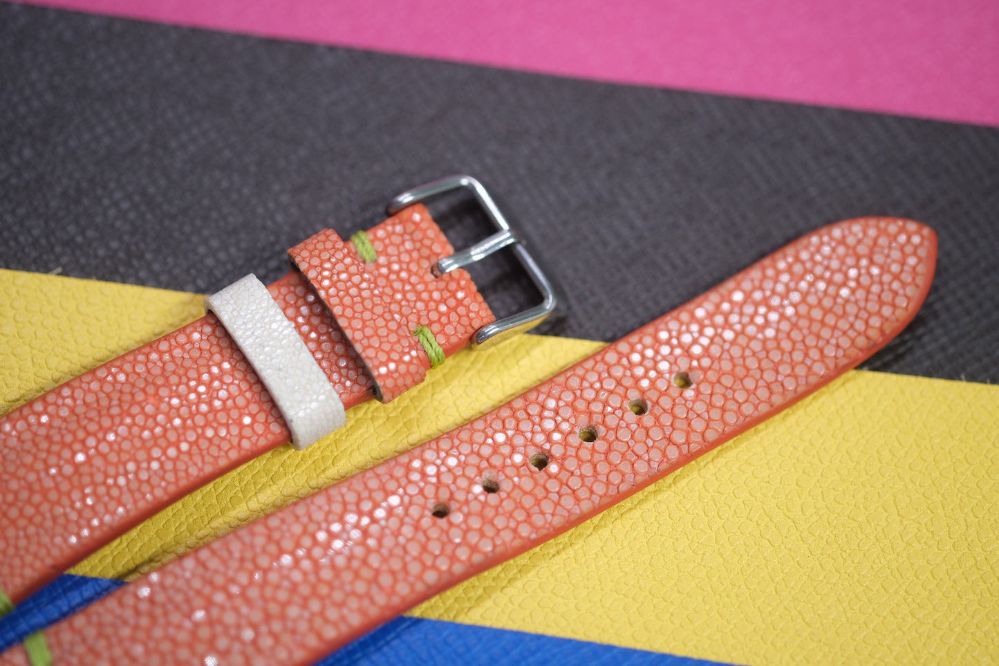 ORANGE STINGRAY LEATHER WATCH STRAP RD98