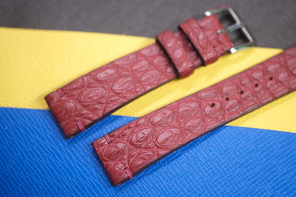 RED CROCODILE LEATHER WATCH STRAP RD102