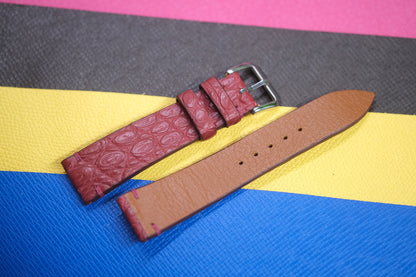 RED CROCODILE LEATHER WATCH STRAP RD102