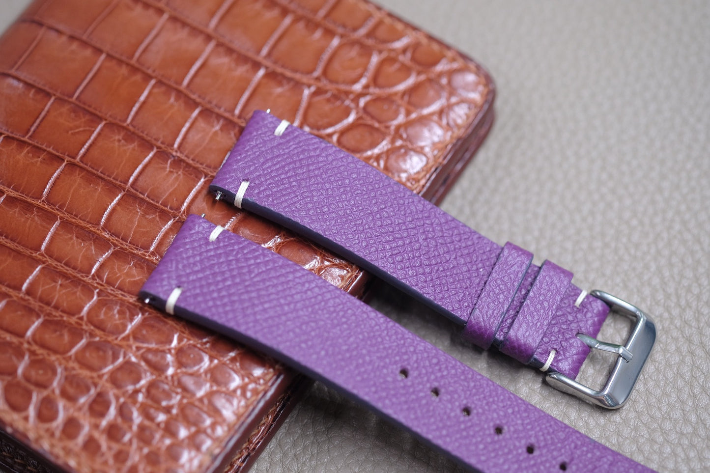 PURPLE EPSOM LEATHER WATCH STRAP RD106