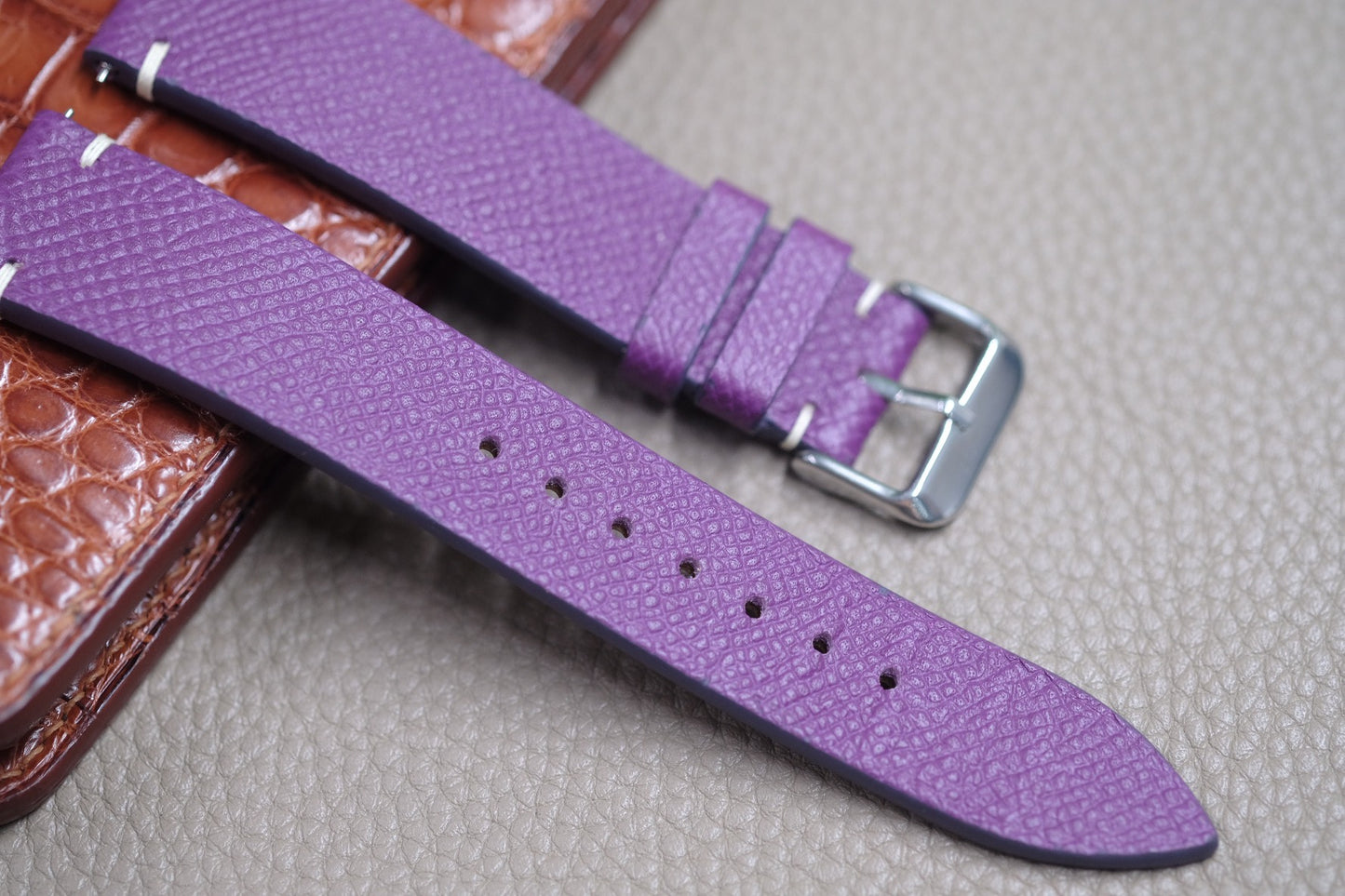 PURPLE EPSOM LEATHER WATCH STRAP RD106