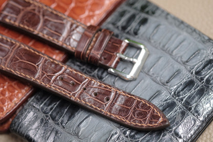 BROWN CROCODILE LEATHER WATCH STRAP RD109