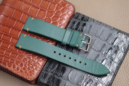 JADE GREEN SAFFIANO LEATHER WATCH STRAP RD110