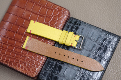 YELLOW SAFFIANO LEATHER WATCH STRAP RD116