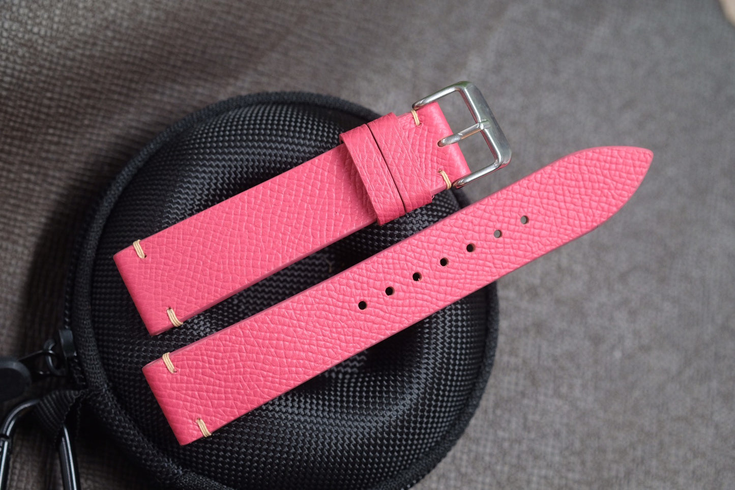 PINK EPSOM LEATHER WATCH STRAP RD121