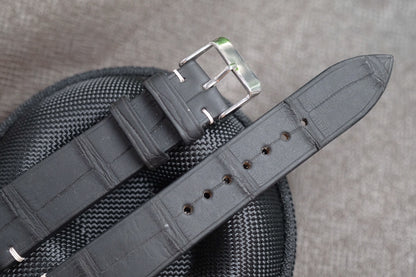 BLACK CROCODILE LEATHER WATCH STRAP RD122