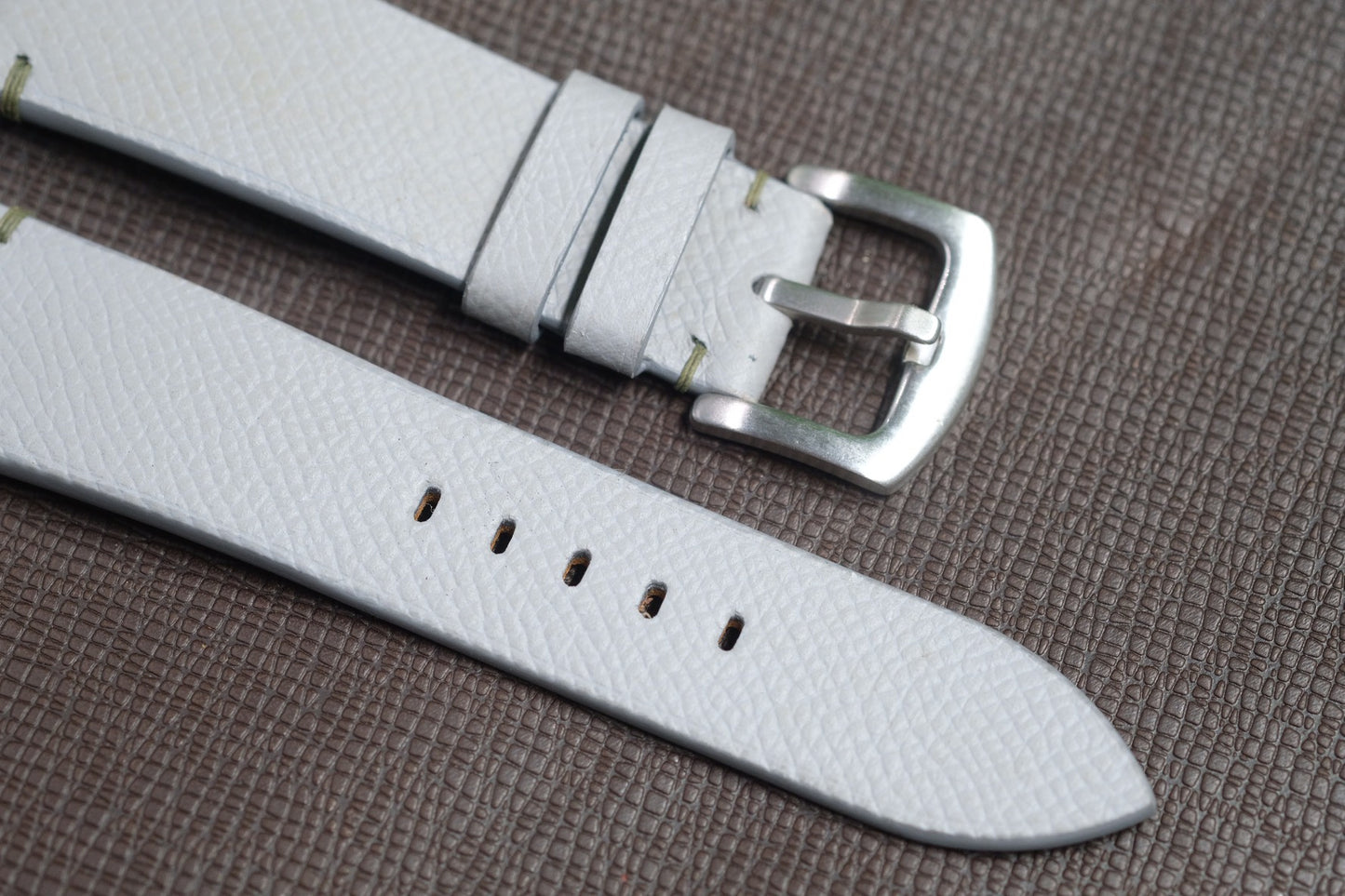 GREY SAFFIANO LEATHER WATCH STRAP RD124