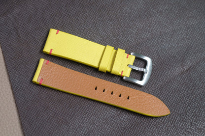 YELLOW SAFFIANO LEATHER WATCH STRAP RD128