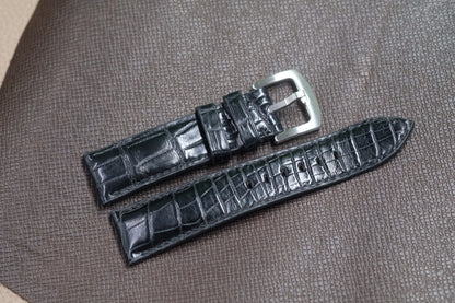 BLACK CROCODILE LEATHER WATCH STRAP RD129