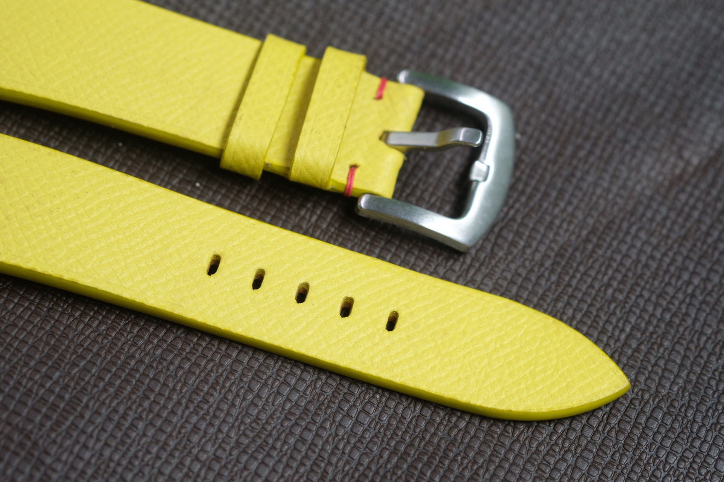 YELLOW SAFFIANO LEATHER WATCH STRAP RD128