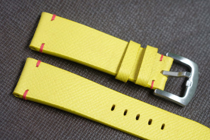 YELLOW SAFFIANO LEATHER WATCH STRAP RD128