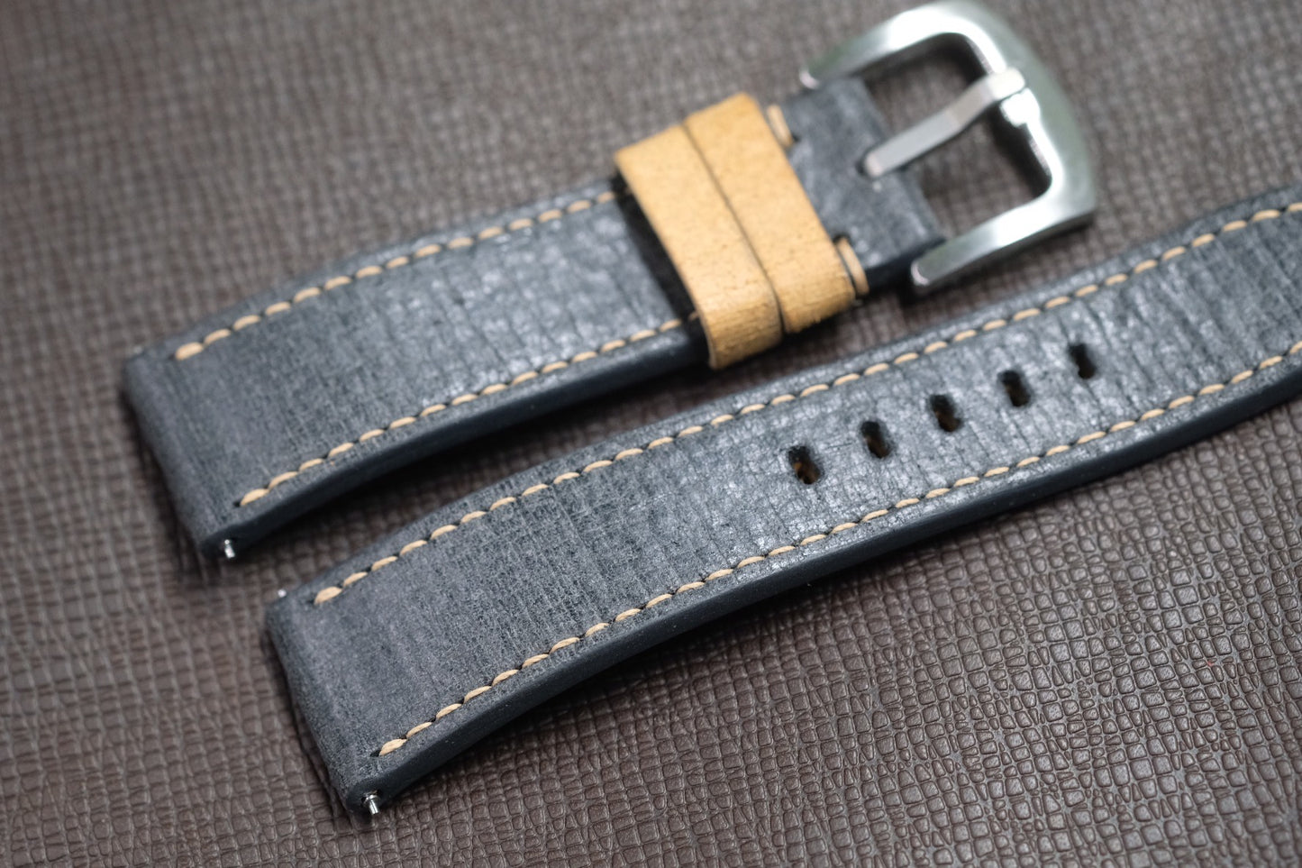 GREY COW LEATHER WATCH STRAP RD130