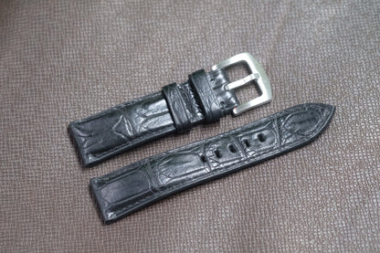 BLACK CROCODILE LEATHER WATCH STRAP RD131