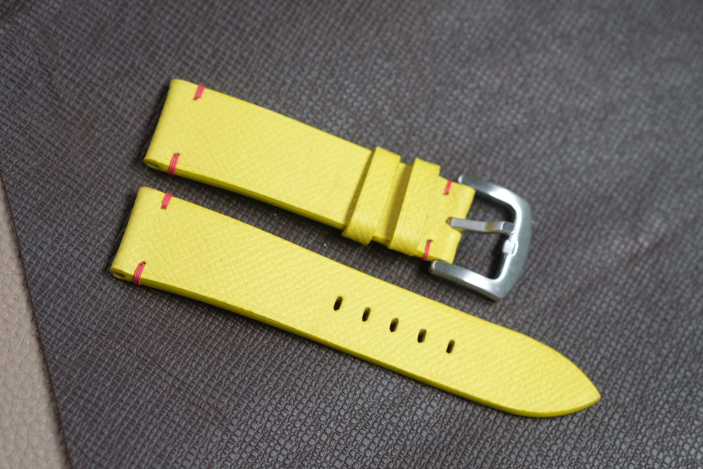 YELLOW SAFFIANO LEATHER WATCH STRAP RD128