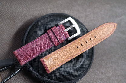 PURPLE OSTRICH LEG SKIN LEATHER WATCH STRAP RD133