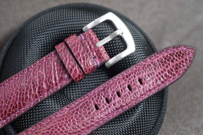 PURPLE OSTRICH LEG SKIN LEATHER WATCH STRAP RD133