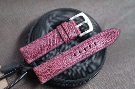 PURPLE OSTRICH LEG SKIN LEATHER WATCH STRAP RD133