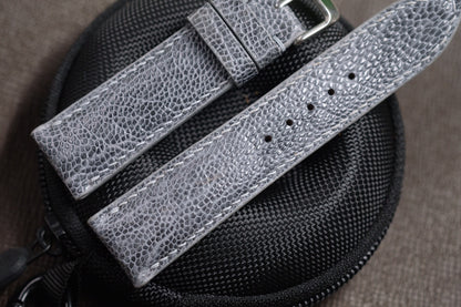 GREY OSTRICH LEG SKIN LEATHER WATCH STRAP RD136