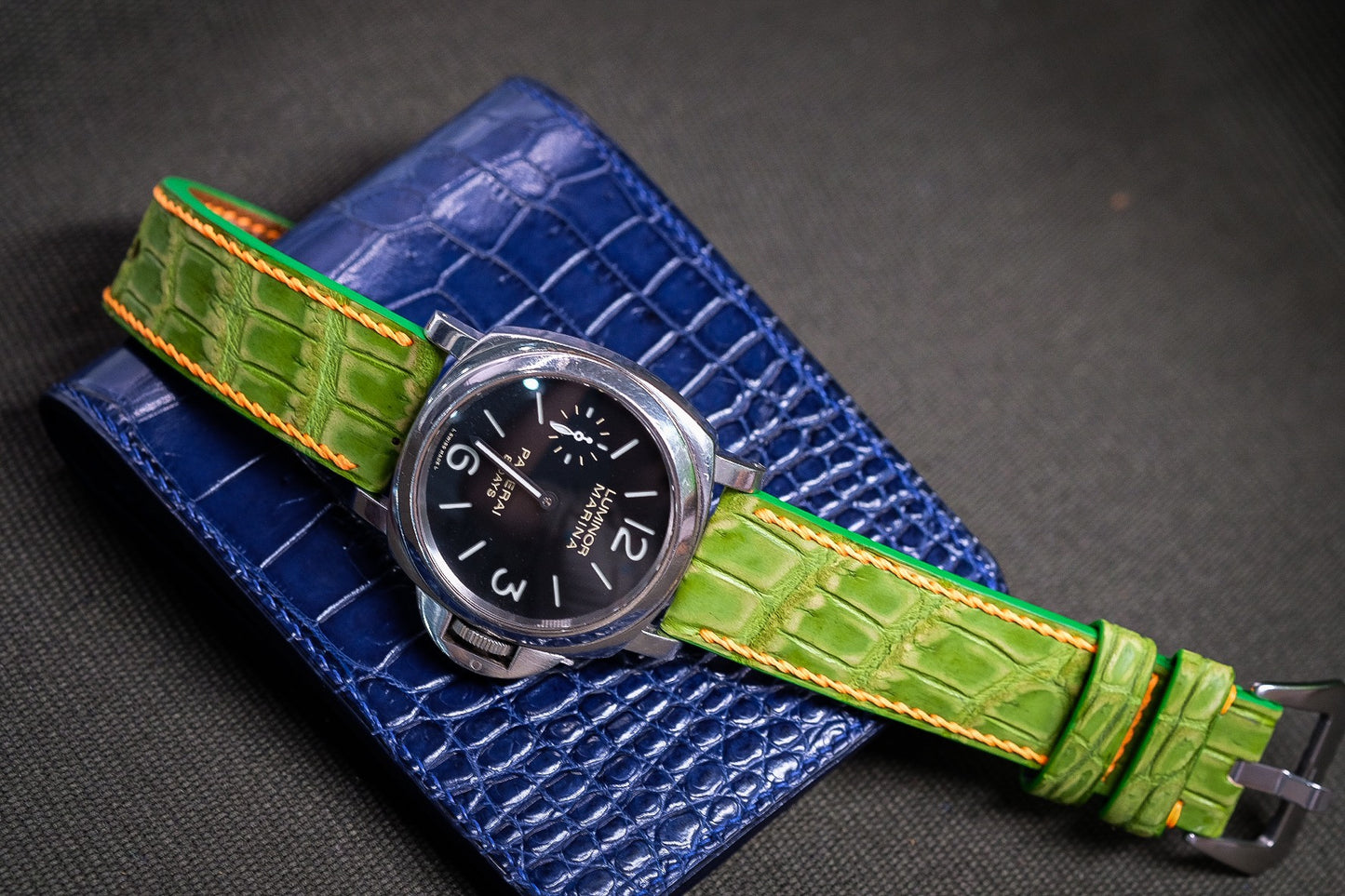 GREEN CROCODILE STRAP HANDMADE FOR PANERAI HDPAM54