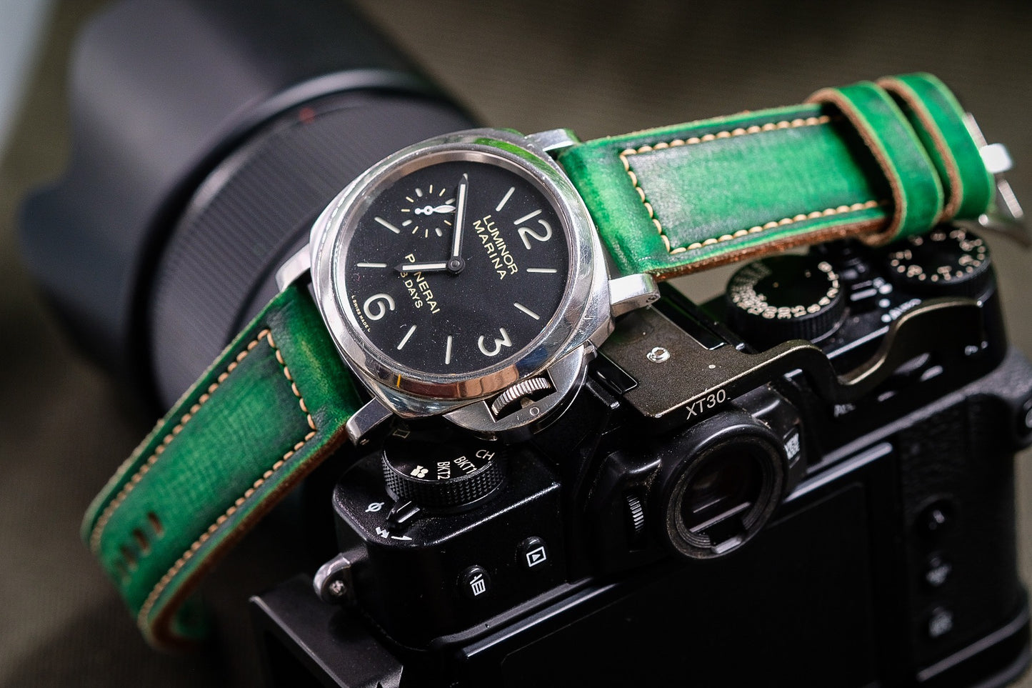 VINTAGE GREEN STRAP HANDMADE FOR PANERAI HDPAM52