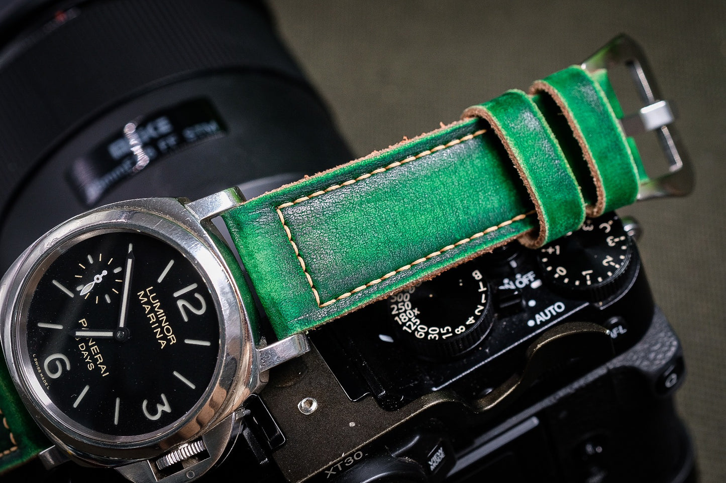 VINTAGE GREEN STRAP HANDMADE FOR PANERAI HDPAM52