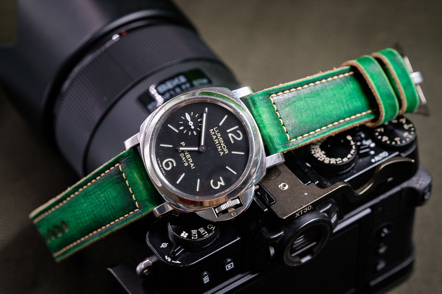 VINTAGE GREEN STRAP HANDMADE FOR PANERAI HDPAM52