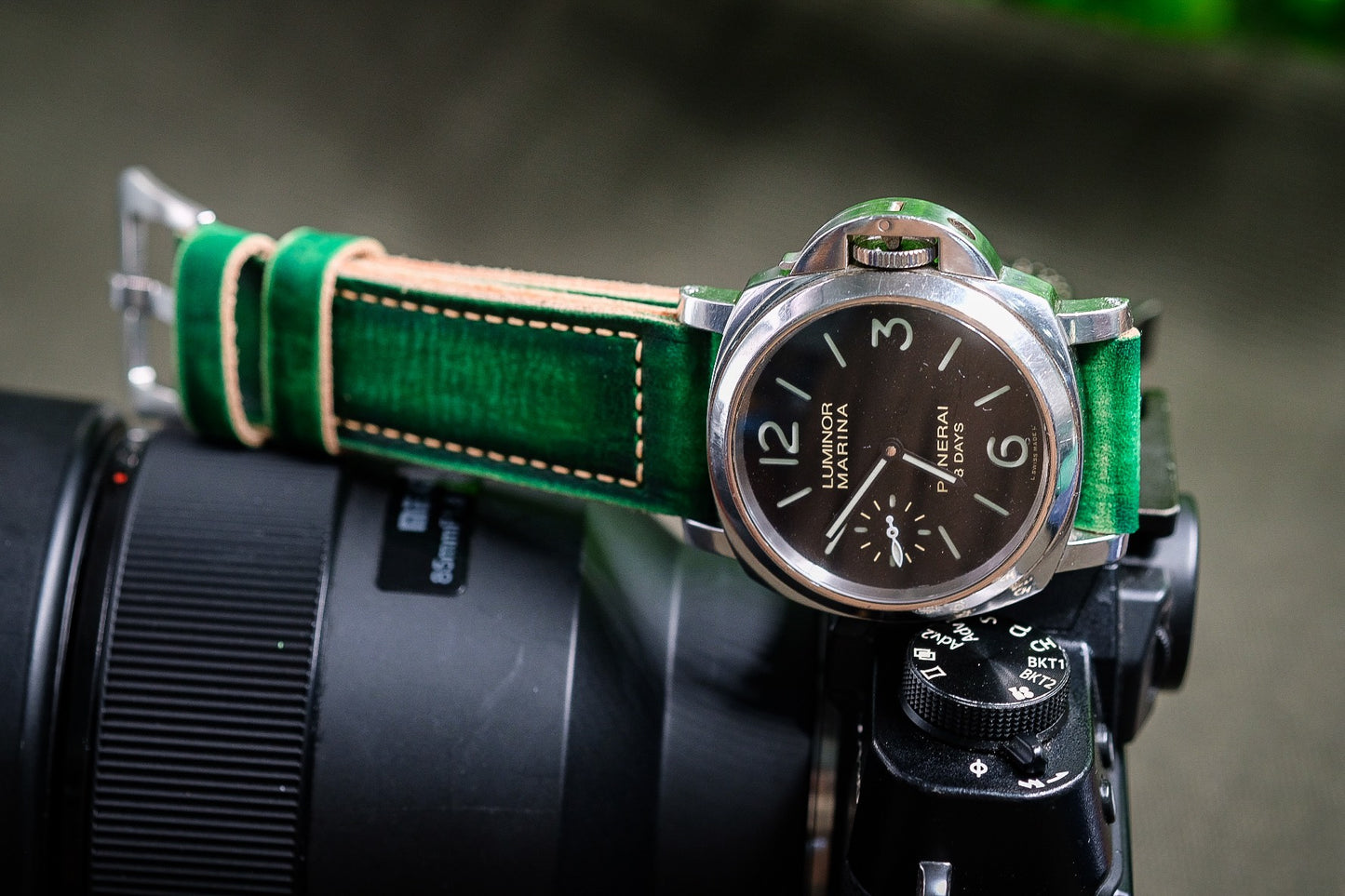 VINTAGE GREEN STRAP HANDMADE FOR PANERAI HDPAM52