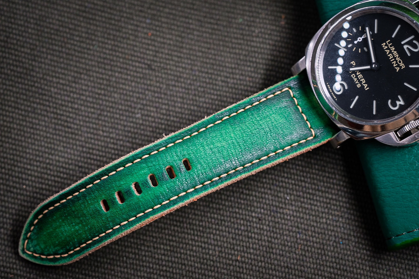 VINTAGE GREEN STRAP HANDMADE FOR PANERAI HDPAM52