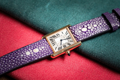 Purple double pearl stingray strap