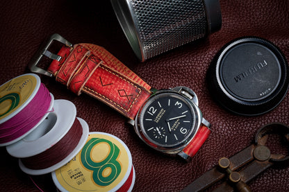 VINTAGE RED STRAP HANDMADE FOR PANERAI HDPAM53