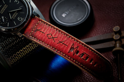 VINTAGE RED STRAP HANDMADE FOR PANERAI HDPAM53