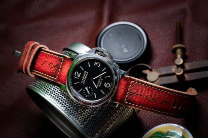 VINTAGE RED STRAP HANDMADE FOR PANERAI HDPAM53