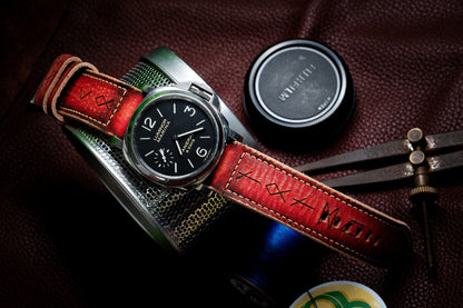 VINTAGE RED STRAP HANDMADE FOR PANERAI HDPAM53