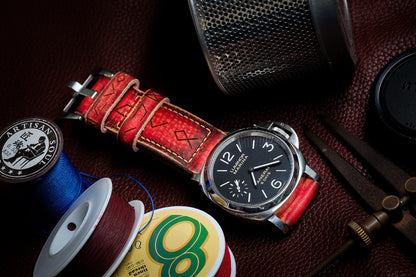 VINTAGE RED STRAP HANDMADE FOR PANERAI HDPAM53