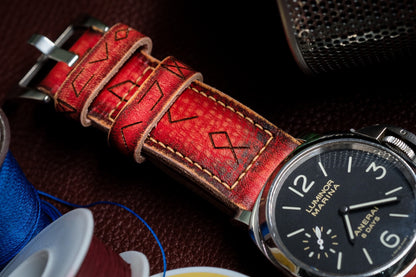 VINTAGE RED STRAP HANDMADE FOR PANERAI HDPAM53