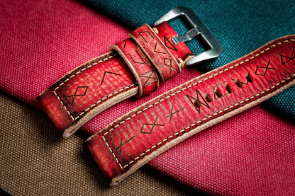 VINTAGE RED STRAP HANDMADE FOR PANERAI HDPAM53