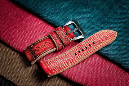 VINTAGE RED STRAP HANDMADE FOR PANERAI HDPAM53