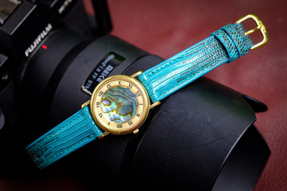 Blue lizard leather watch strap HDLZ40