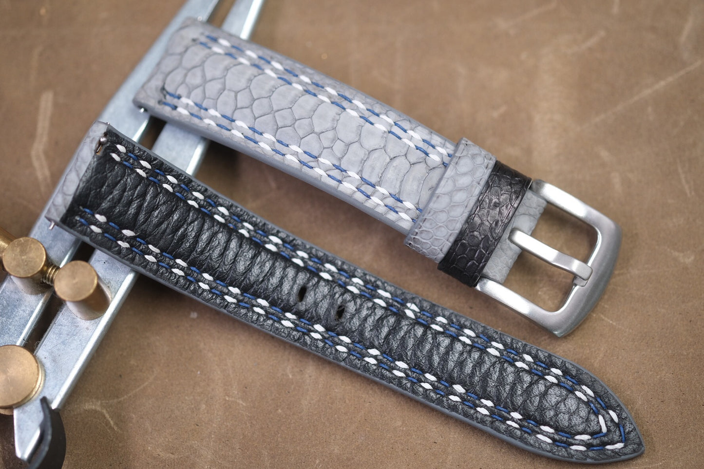 Grey Chicken leg leather watch strap HDCL23