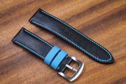 BESPOKE BLACK SAFFIANO LEATHER WATCH STRAP HDSF01