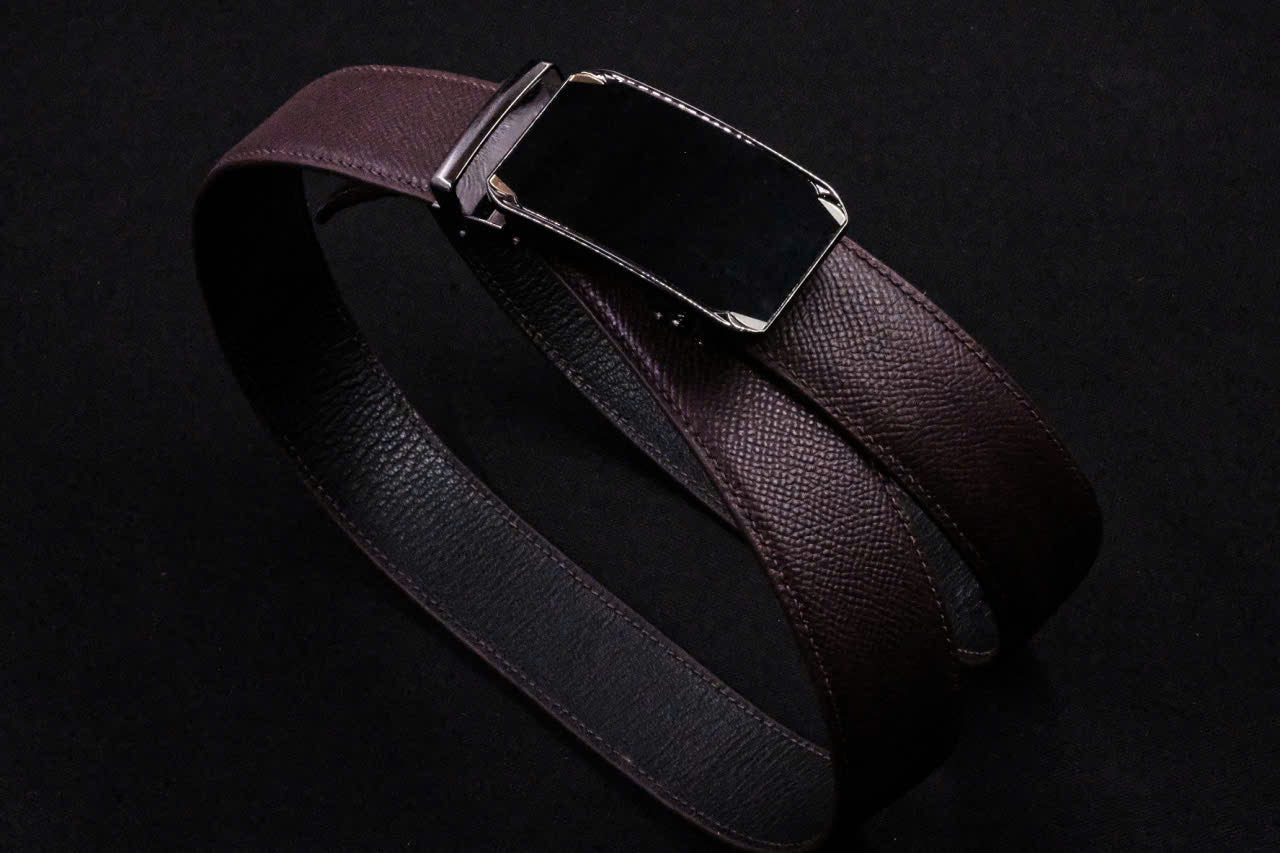 BESPOKE GENUINE BROWN EPSOM LEATHER MAN BELT HDBE24
