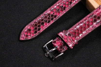 BESPOKE BLACK PINK PYTHON LEATHER WATCH STRAP HDPS26