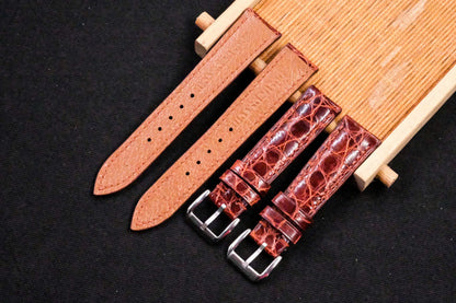 BESPOKE BROWN CROCODILE SKIN LEATHER STRAP HDCS91